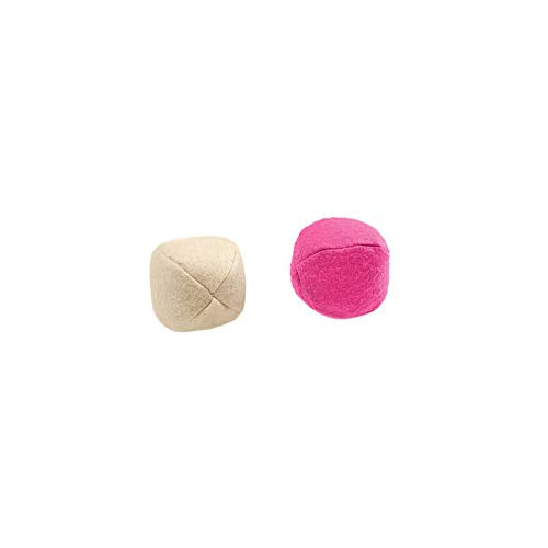 Cat Toy "By Laura" Ball, Cream, Pink Pack Of 6 | Hunter