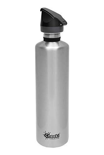 CHEEKI 1 Litre BPA Free Stainless Steel Leak Proof Sports Water Bottle (Silver)