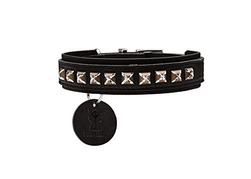 Collar Larvik Style Comfort, 40 Soft Genuine Cow Leather, Black/Black | Hunter