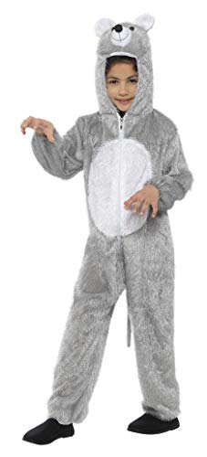 Kids Grey Mouse Plush Hood Fancy Dress Costume Age 7-9