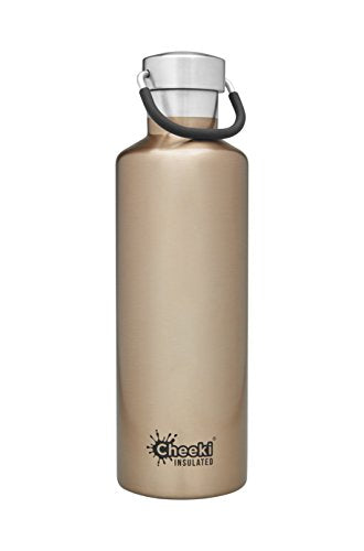 CHEEKI 600ml Double Wall Stainless Steel Insulated Leak Proof Water Bottle With Life Time Warranty (Champagne)