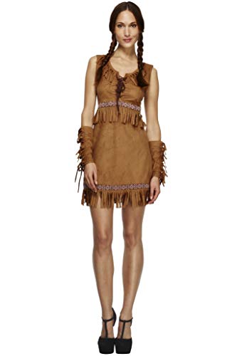 Fever Adult Women's Pocahontas Costume, Dress and Arm Cuffs, Western, Size: S, 32042