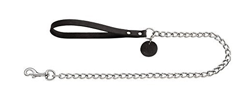Chain Leash, 18/110 Soft Genuine Cow Leather, Black | Hunter