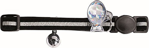 Cat Collar Silver Velvet Velvet Black, Safety Click  Pack Of 3 | Hunter