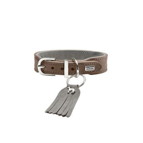 Collar Lucca Petit, 37 Cow Nappa Leather, Walnut/Grey | Hunter
