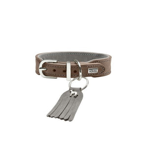 Collar Lucca Petit, 37 Cow Nappa Leather, Walnut/Grey | Hunter