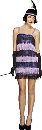 Fever Adult Women's Flapper Costume, Dress and Headpiece with Feather, Twenties, Size M, 32744