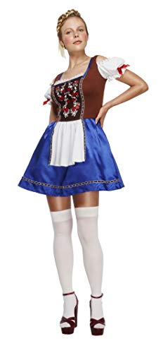 Fever Adult Women's Dirndl Costume, Dress and Attached Underskirt, Around the World, Size L, 43492