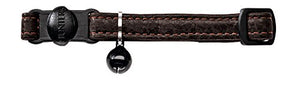 Cat Collar Cody Bison Leather, Dark Brown  Pack Of 3 | Hunter