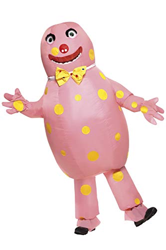 Smiffys Adult Unisex Mr Blobby Costume, Inflatable Suit & Gloves, One Size, Color: Pink, 38054
