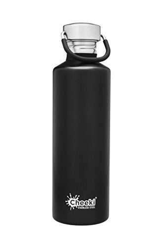 Cheeki 750ml Stainless Steel Leak Proof Water Bottle With Life Time Warranty (Matte Black)