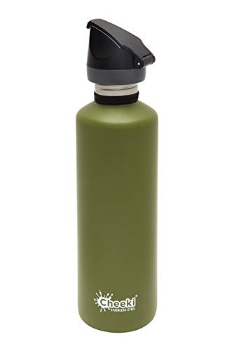 CHEEKI 750ml Stainless Steel Leak Proof Sports Water Bottle (Khaki)