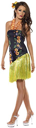 Smiffy's Adult Women's Luscious Luau Costume, Dress with Lei Neckpiece, Hawaiian Luau, Serious Fun, Size M, 34148