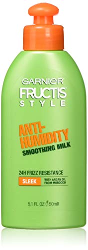 Garnier Fructis Style Anti-Humidity Smoothing Milk, All Hair Types, 5.1 oz. (Packaging May Vary)