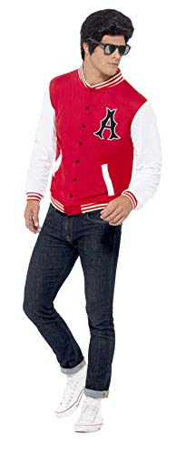 Smiffy's 43705 - 50 College Jock Letterman Jacket, Red (Red),L