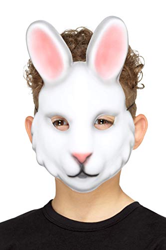 Smiffy's 48862 Rabbit Mask, Unisex-Child, White, One Size