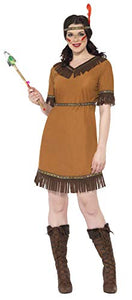 Indian Maiden Costume, Brown, with Dress, Belt and HeadbandUK Dress 16-18 (Large)