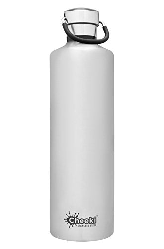 CHEEKI Unisex's Water Bottle, Silver, 1.0L