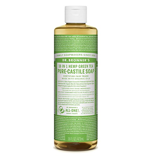 Dr. Bronner's Organic 18-in-1 Hemp Green Tea Pure-Castile Liquid Soap, 473 ml