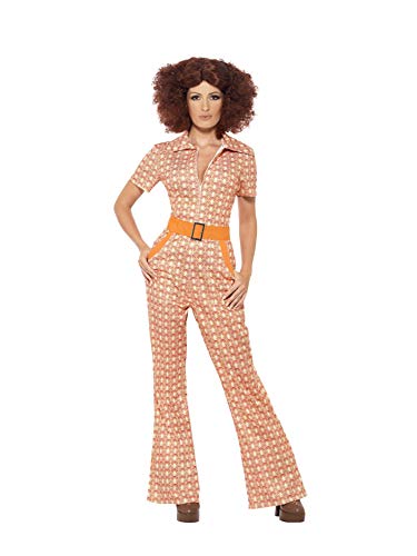 Smiffy's 1970 Jumpsuit Chic Costume (Small, Beige)