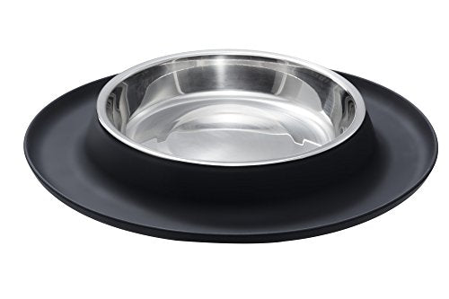 Cat Feeding Bowl With Silicone Pad 400 Ml Black  Pack Of 2 | Hunter