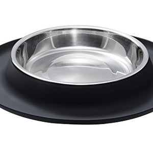 Cat Feeding Bowl With Silicone Pad 400 Ml Black  Pack Of 2 | Hunter