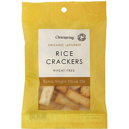 Clearspring Organic Japanese Olive Oil and Salt Rice Crackers, 50g (Pack of 6)