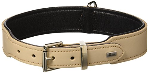 Collar Basic 60 Nickel, Neck 47-54 Cm Coated Split Leather Stone/Black | Hunter
