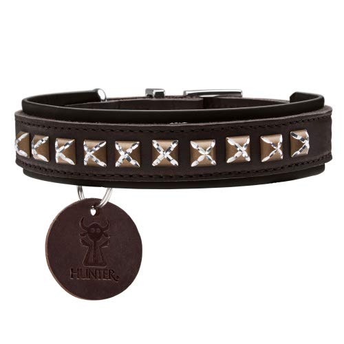 Collar Larvik Style Comfort, 50 Soft Genuine Cow Leather, Dark Brown/Black | Hunter