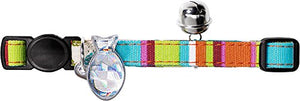 Cat Collar Stripes Nylon Coloured  Pack Of 3 | Hunter