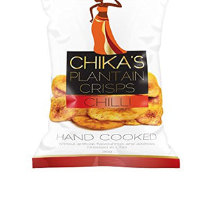 Chika's Hand Cooked Plantain Chilli Crisps 35g (Pack of 12)