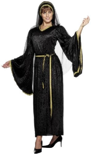 Fancy Dress Costume - Medieval Lady Velvet Look Black Costume