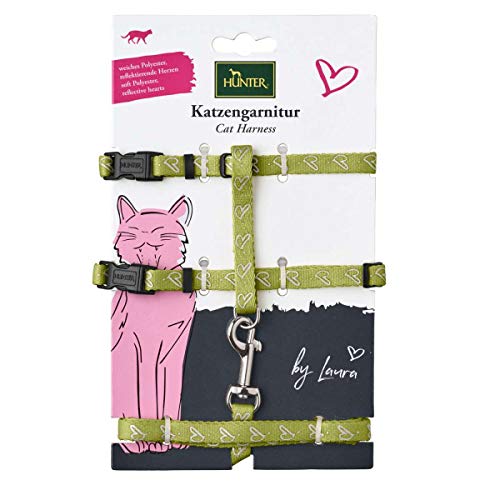 Cat Harness + Leash "By Laura" Polyester, Light-Green Pack Of 3 | Hunter