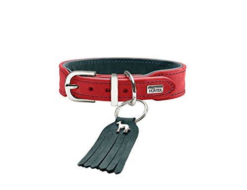 Collar Lucca Petit, 37 Cow Nappa Leather, Red/Turquoise | Hunter