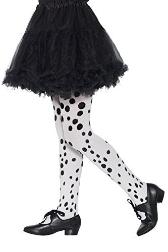 Smiffy's 49763 Dalmatian Tights, Childs, Girls, Black/White, One Size