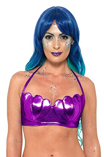 Smiffy's 47556 Mermaid Shell Bikini Bra Top, Womens, Purple, X-Small - Medium, UK 06-14
