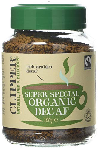Clipper Fairtrade Medium Roast Decaffeinated Organic Arabica Coffee 100 g (Pack of 6)