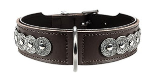 Collar Basic Rom 60 Coated Split Leather Brown/Black | Hunter