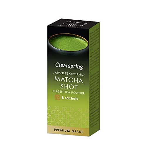 Clearspring Organic Japanese Premium Grade Matcha Shot Green Tea Powder Sachets, 100g