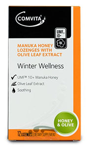 Comvita Manuka Honey and Olive Leaf Complex Lozenges, Pack of 12