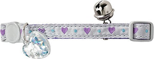 Cat Collar Purple Heart Nylon Violet  Pack Of 3 | Hunter