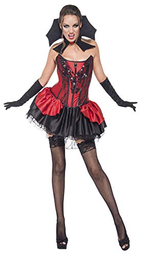 Fever Adult Women's Seductive Vamp Costume, Skirt, Corset and Collar, Legends of Evil, Size M, 45395