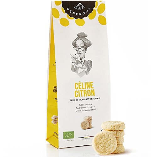 Generous Celine Citron Lemon Butter Shortbread Cookies, 120 g, Pack of 4