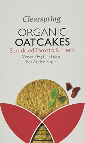 Clearspring Organic Sun-Dried Tomato and Herb Oatcakes, 200g (Pack of 5)