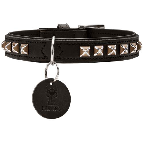 Collar Larvik Style, 35 Soft Genuine Cow Leather, Black/Black | Hunter