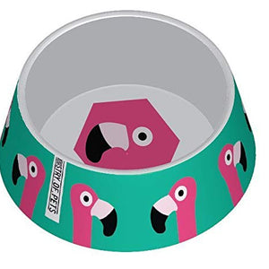 Mop Small Flamingo Melamine Pet Bowl (With Non-Slip Bottom)