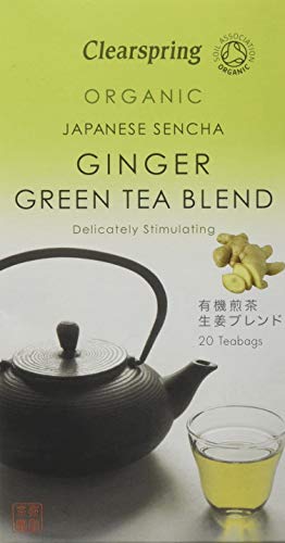 Clearspring Organic Japanese Sencha Blend Ginger Green Teabags, 100g