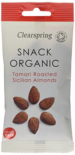 Clearspring Organic Tamari Roasted Sicilian Almonds Snack, 30g (Pack of 15)