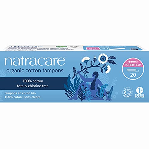 Natracare Organic All Cotton Non-Applicator Tampons Super Plus - 12 x Packs of 20 (240 Tampons)
