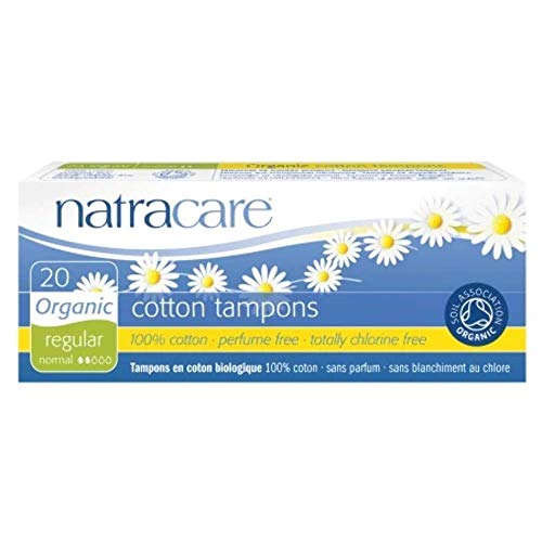 Natracare Cotton Tampon W, Out Applicator Regular 20 Ct, 6 Boxes (120 Tampons Total)